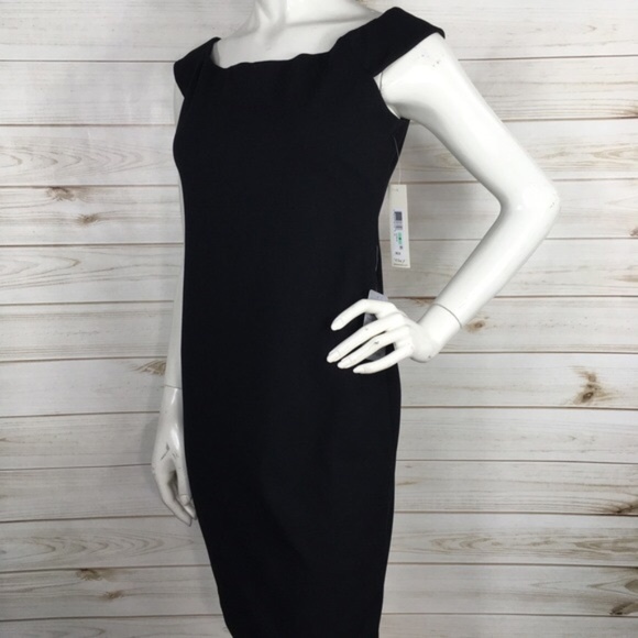 Eliza J Sheath Dress Black Off the shoulder Size 8 NWT - Picture 6 of 7